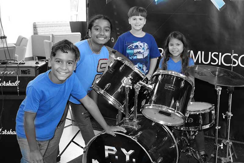 Kids at the drums